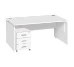 Pack bureau L 160cm + caisson mobile 3 tiroirs blanc Intuitiv