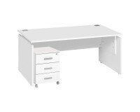 Pack bureau L 160cm + caisson mobile 3 tiroirs blanc Intuitiv