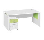Pack bureau L 160cm + caisson mobile 3 tiroirs blanc Intuitiv