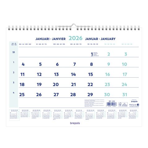 Monthly calendar 2023 Brepols