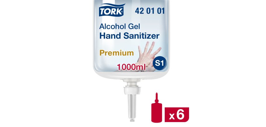 Gel hydro-alcoolique mains Tork Premium, pour distributeur S1 - Cartouche de 1 L