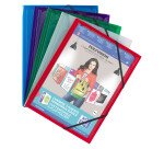 Chemise à élastique 3 rabats plastique personnalisable Oxford Polyvision 24 x 32 cm dos 1,5 cm couleurs assorties