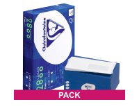 Paket 10 Riemen A4 80 g + 500 Briefumschläge 114 x 229 mm mit Fenster Clairefontaine