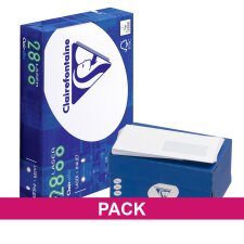 Pack 10 riemen A4 80 g + 500 enveloppen 114 x 229 mm met venster Clairefontaine