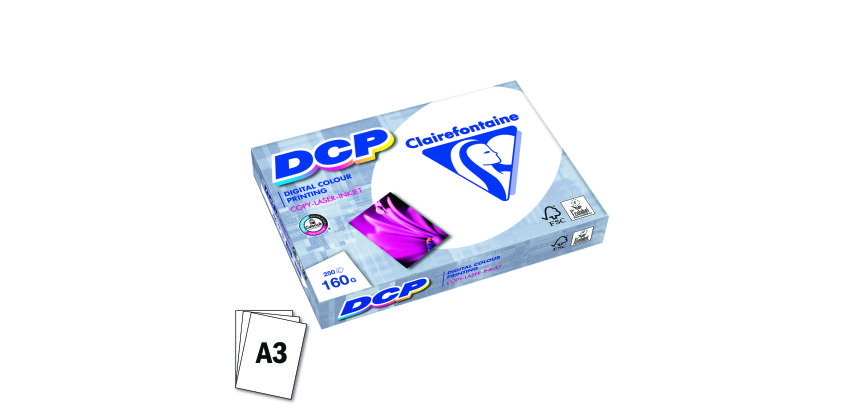 Ramette papier mat Clairefontaine DCP A3 160 gr - 250 feuilles - blanc