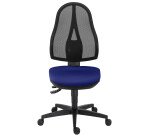 Bureaustoel Holly stof en mesh, rugleuning mesh, met of zonder armleuningen, permanente contactmechanisme, zwarte voet