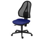Bureaustoel Holly stof en mesh, rugleuning mesh, met of zonder armleuningen, permanente contactmechanisme, zwarte voet
