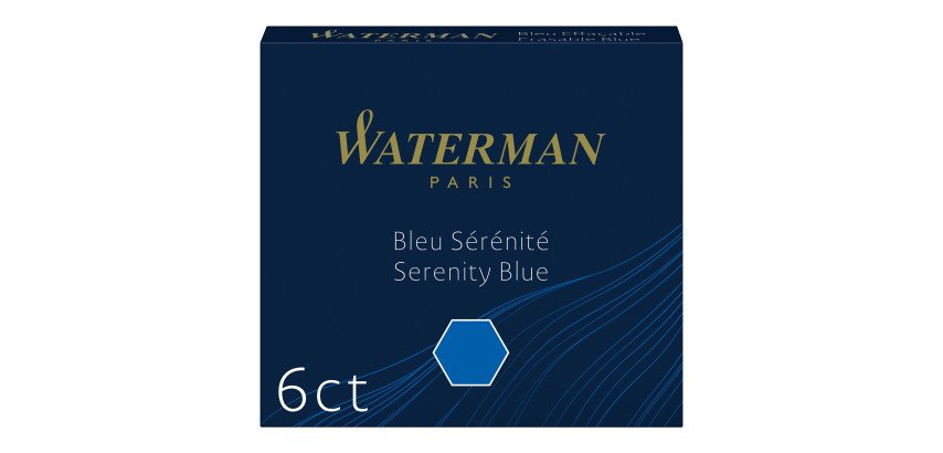 Small ink cartridges for Waterman fountain pens - Box of 6
