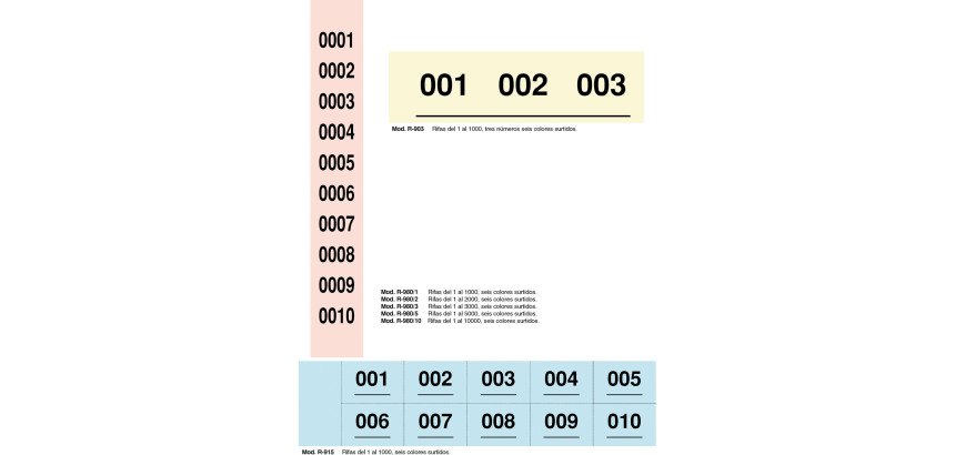Talonario Rifa 205 x 50 Castellano