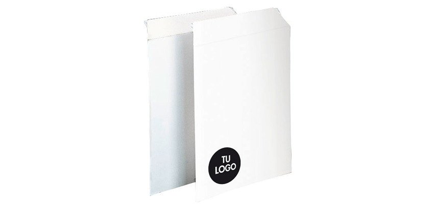 Bolsa blanco offset 90 g sin ventana cuarto prologando 184x261 mm personalizables