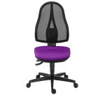 Chaise de bureau Holly tissu et maille - Dossier maille - avec ou sans accoudoirs - Mécanisme Contact permanent - Pied noir