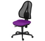 Chaise de bureau Holly tissu et maille - Dossier maille - avec ou sans accoudoirs - Mécanisme Contact permanent - Pied noir