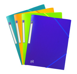 Sleeve with elastic and 3 folds Memphis Elba 24 x 32 cm back 1,5 cm assorted colours