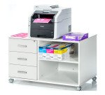 Console mobile Intuitiv' L100 cm 3 tiroirs blanc - blanc