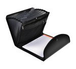 Trieur valisette plastique Exacompta Exafolio avec porte-bloc 6 divisions noir