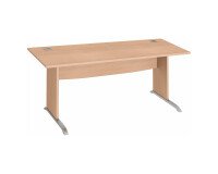 Bureau droit L 180 cm piètement bois en L Essens