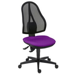 Chaise de bureau Holly tissu et maille violet - dossier haut Sans accoudoirs  - mécanisme Contact permanent - pieds noir