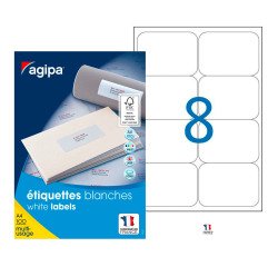 Etiquettes adresses 99,1 x 67,7 mm Agipa 118987 - Boîte de 800
