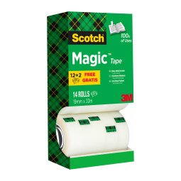 Pack ahorro de cintas 19 mm x 33 m Scotch Magic 12 + 2 GRATIS