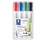 Marqueur effaçable Staedtler Lumocolor pointe conique 2 mm - Pochette de 4