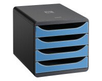 Big Box, black case, blue drawers