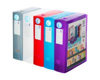 Caja de archivo de plástico Viquel personalizable lomo 8 cm colores surtidos