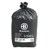 Sac poubelle 150 litres Qualité supérieure Bruneau gris - 200 sacs