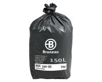 Bolsas de basura sin Autocierre Bruneau 70 micras 150L - Paquete de 200 bolsas
