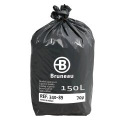 Bolsas de basura sin Autocierre Bruneau 70 micras 150L - Paquete de 200 bolsas