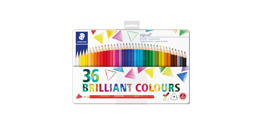 Boîte métal 36 crayons Ergosoft