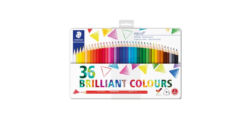 Boîte métal 36 crayons Ergosoft