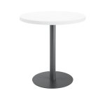 Table ronde 80 cm plateau blanc piètement colonne Essens
