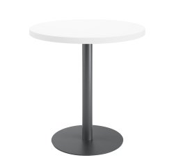 Table ronde 80 cm plateau blanc piètement colonne Essens