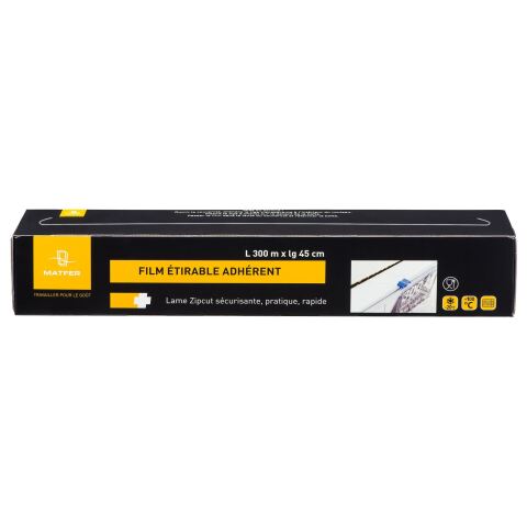 Film transparente de PVC para alimentos, ancho 45 cm - Rollo de 300 m