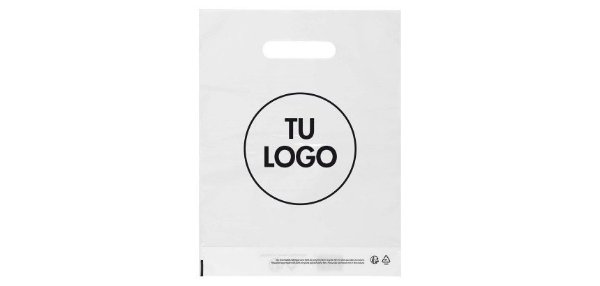 Bolsas de plástico personalizadas con asas troqueladas