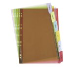 Intercalaires neutres plastique coloré A4+ Oxford 6 divisions multicolores - 1 jeu