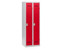 Vestiaire 2 colonnes Color monobloc industrie propre rouge
