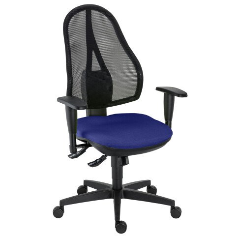 Silla de oficina Holly sincronizado azul con reposabrazos 3D