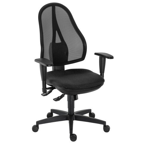 Silla de oficina Holly sincronizado negra con reposabrazos 3D