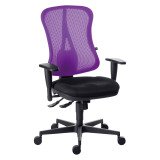 Office chair ANDRIO fabric and mesh - with or without armrests and lumbar support - Synchronous Mechanism - Black feet