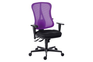 Chaise de bureau ANDRIO tissu et maille - avec ou sans accoudoirs et soutien lombaire - Mécanisme Synchrone - Pieds noir