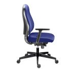 Chaise de bureau JUNE tissu - avec ou sans accoudoirs - Réglage profondeur d'assise - Mécanisme Synchrone - Pieds Noir