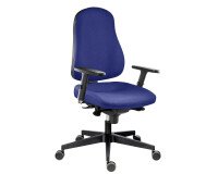 Chaise de bureau JUNE tissu - avec ou sans accoudoirs - Réglage profondeur d'assise - Mécanisme Synchrone - Pieds Noir