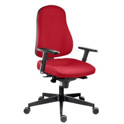 Chaise de bureau JUNE tissu - avec ou sans accoudoirs - Réglage profondeur d'assise - Mécanisme Synchrone - Pieds Noir