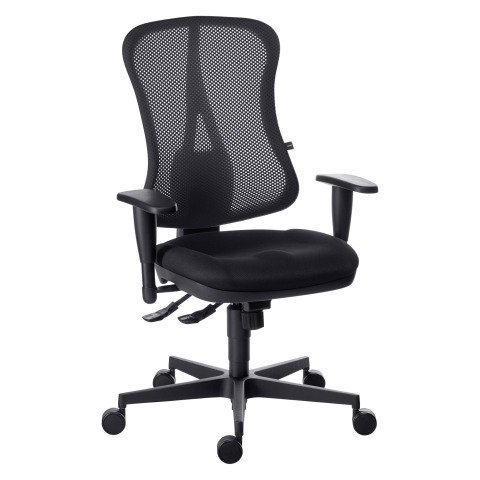 Silla de oficina Andrio negra con reposabrazos 3D