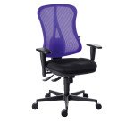 Chaise de bureau ANDRIO tissu et maille - avec ou sans accoudoirs et soutien lombaire - Mécanisme Synchrone - Pieds noir