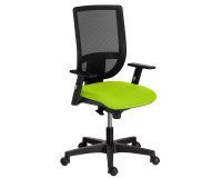 Office chair NAO fabric and mesh - adjustable height backrest - with or without armrests - Synchronous mechanism - Black feet