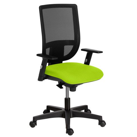 Silla de oficina Nao verde malla con reposabrazos 1D