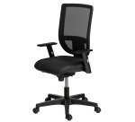 Chaise de bureau NAO tissu et maille - dossier réglable en hauteur - avec ou sans accoudoirs - Mécanisme Synchrone - Pieds noirs