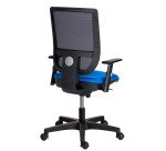 NAO office chair, fire-resistant fabric and mesh, height-adjustable backrest, with or without armrests, synchronous mechanism, black legs